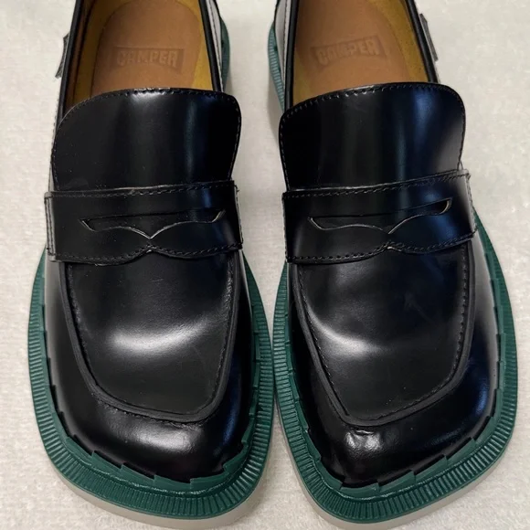 Camper Taylor 45mm Black Leather Loafers Size 37/US 7 - Picture 6 of 15
